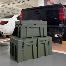 DDCP 미군 밀리터리 감성 캠핑용품 수납가방 렉스박스, 카키(KHAKI), 90L(고정홀드 설치형)