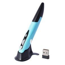 무선 광학 펜 마우스 2.4GHz USB 마우스펜 3색 속도 조절가능, 블루