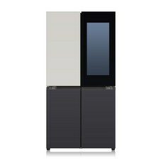[색상선택형] LG전자 디오스 오브제컬렉션 노크온 4도어 냉장고 메탈 870L 방문설치, T873MGB312, 그레이(상), 블랙(하)