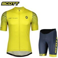 SCOTT 팀 사이클링 저지 세트 여름 짧은 소매 통기성 남성용 MTB 자전거 사이클링 의류 Maillot Ropa Ciclismo Uniform Suit
