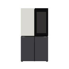 [색상선택형] LG전자 디오스 오브제컬렉션 노크온 4도어 냉장고 메탈 870L 방문설치, 그레이(상), 블랙(하), T873MGB312