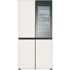 [색상선택형] LG전자 오브제 노크온 빌트인타입 4도어 양문형 냉장고 방문설치, 오브제컬렉션 베이지 + 베이지, M623GBB352
