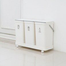 모노플랫 3단 가정용 분리수거함 2.0 재활용 쓰레기통, 1개, 본품+스티커