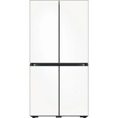삼성전자 비스포크 4도어 냉장고 글래스 875L 방문설치, 새틴 화이트(상단), 새틴 화이트(하단), RF85C90F1W6