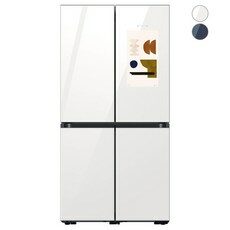 [색상선택형] 삼성전자 비스포크 4도어 프리스탠딩 패밀리허브 냉장고 839L 방문설치, RF85B95E1APW
