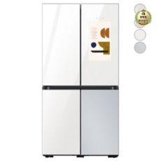 [색상선택형] 삼성전자 비스포크 패밀리허브 냉장고 방문설치, RF85A95H2APW, 글램 화이트 + 코타 화이트
