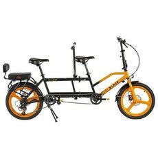 2인 커플자전거 성인용 유아동반자전거 바이크 접이식 2인승 2인용자전거 자전거 2인용, 일체형 휠