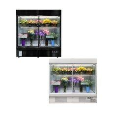  다이아 쇼케이스냉장고 업소용 꽃 집 대형 앞문형 다단 냉장 진열 쇼케이스 냉장고 1500, UKGS-S1500BFH 스테인리스, 전구색 