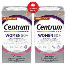  CENTRUM 캐나다 센트룸 실버우먼 90정 멀티 종합비타민-2병(50+ 여성을 위한 센트룸>캐나다 내수용), 2병, 368g 